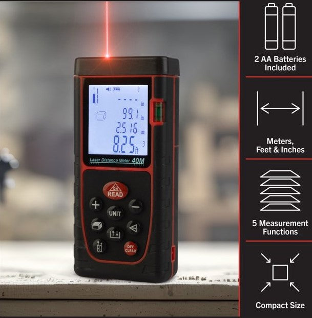 Telemetru laser, Zola, functii multiple, domeniu de masurare 0.03 - 40 m, IP-54 Telemetru laser, Zola, functii multiple, domeniu de masurare 0.03 - 40 m, IP-54